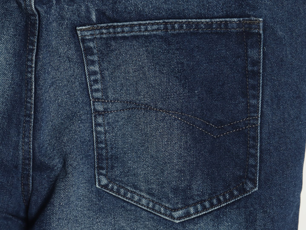 Balenciaga black and blue patchwork ripped denim trousers