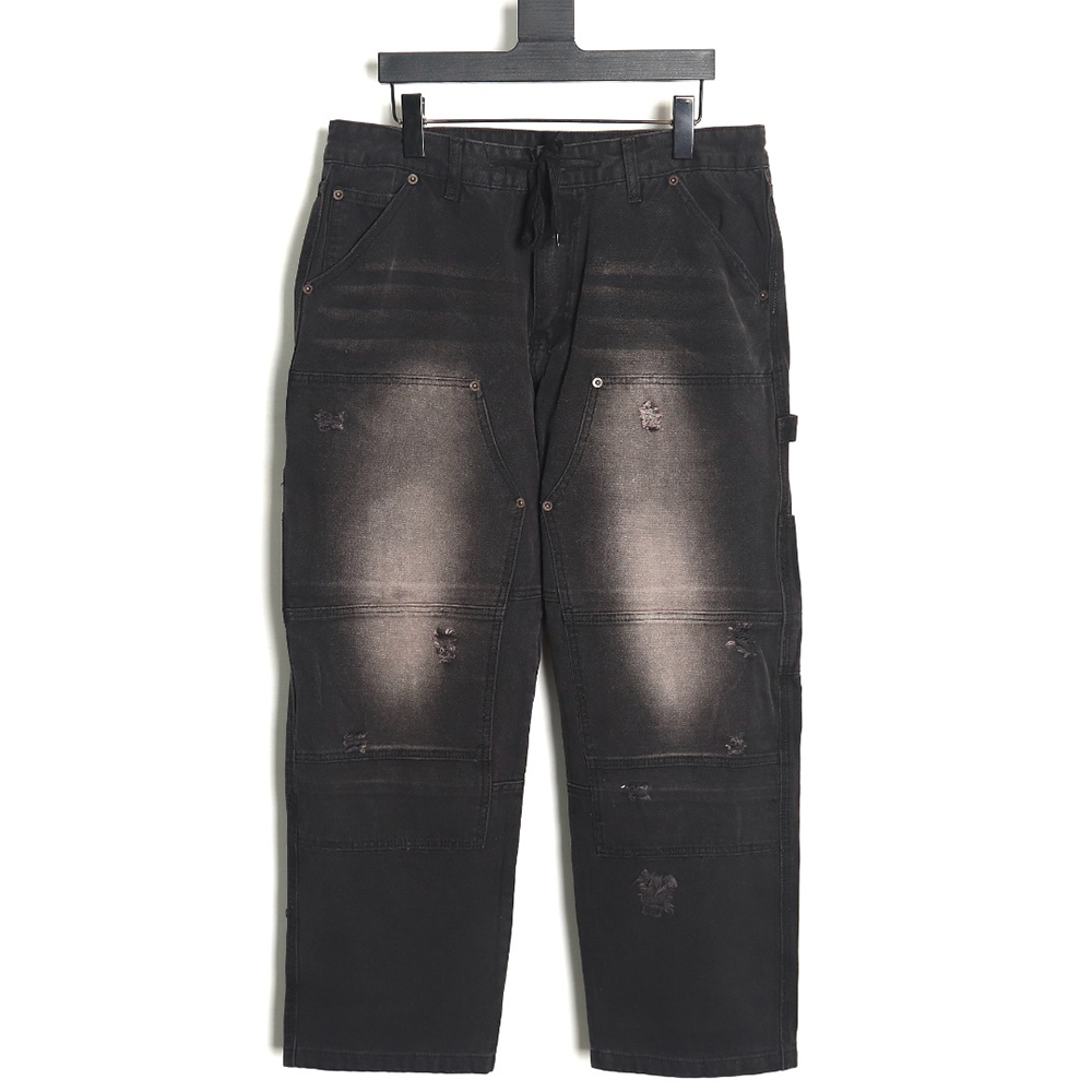 Balenciaga distressed denim trousers with ripped pockets