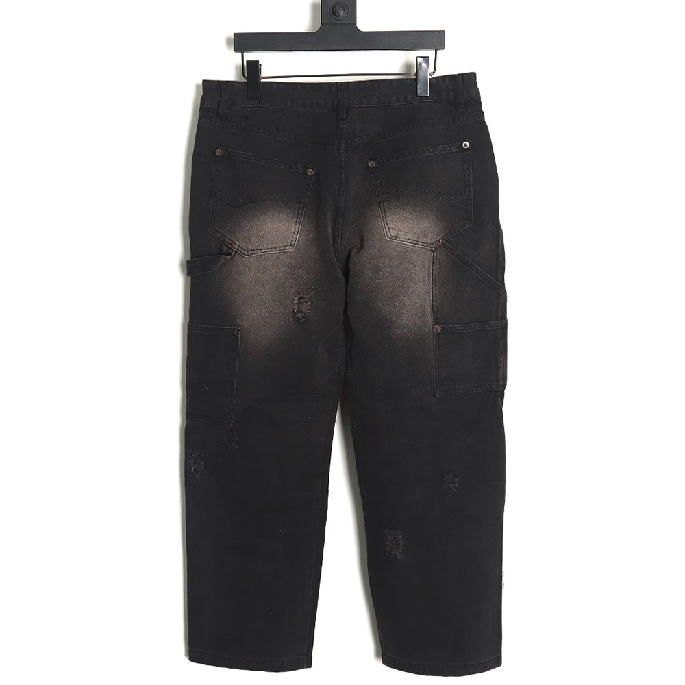 Balenciaga distressed denim trousers with ripped pockets