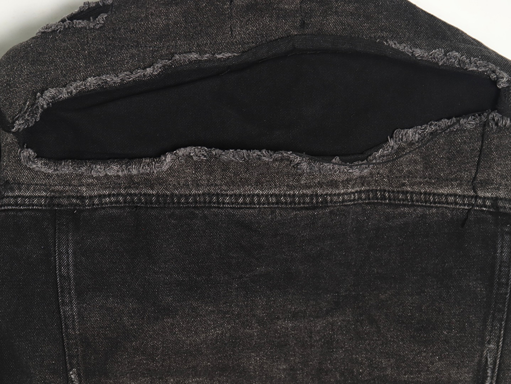 Balenciaga distressed lightning denim jacket