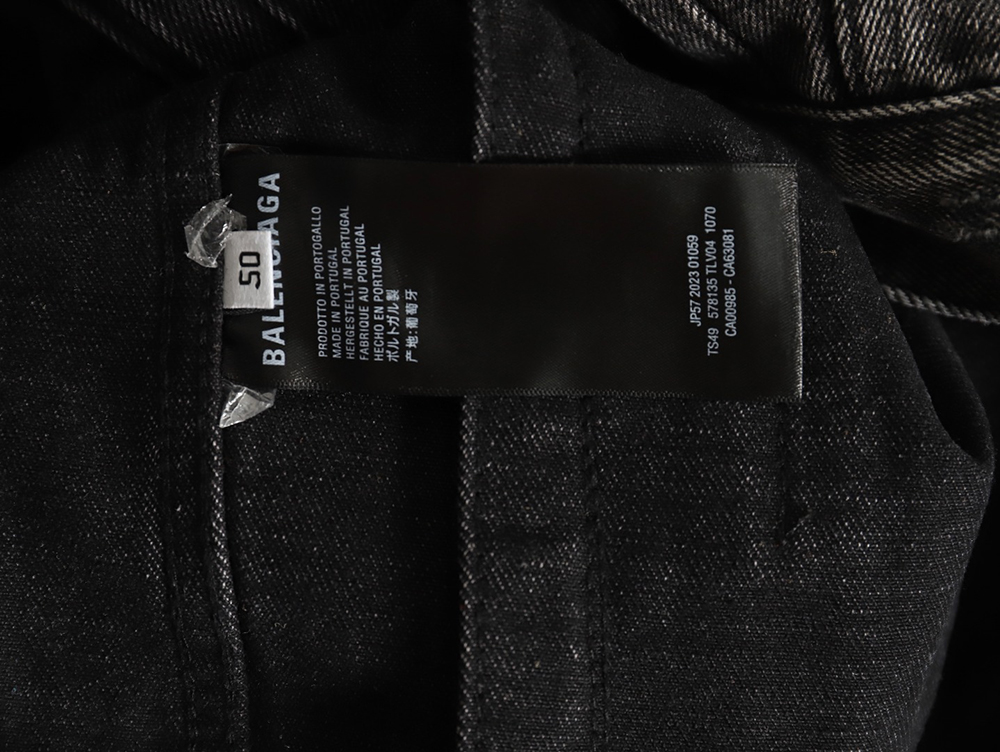 Balenciaga distressed lightning denim jacket