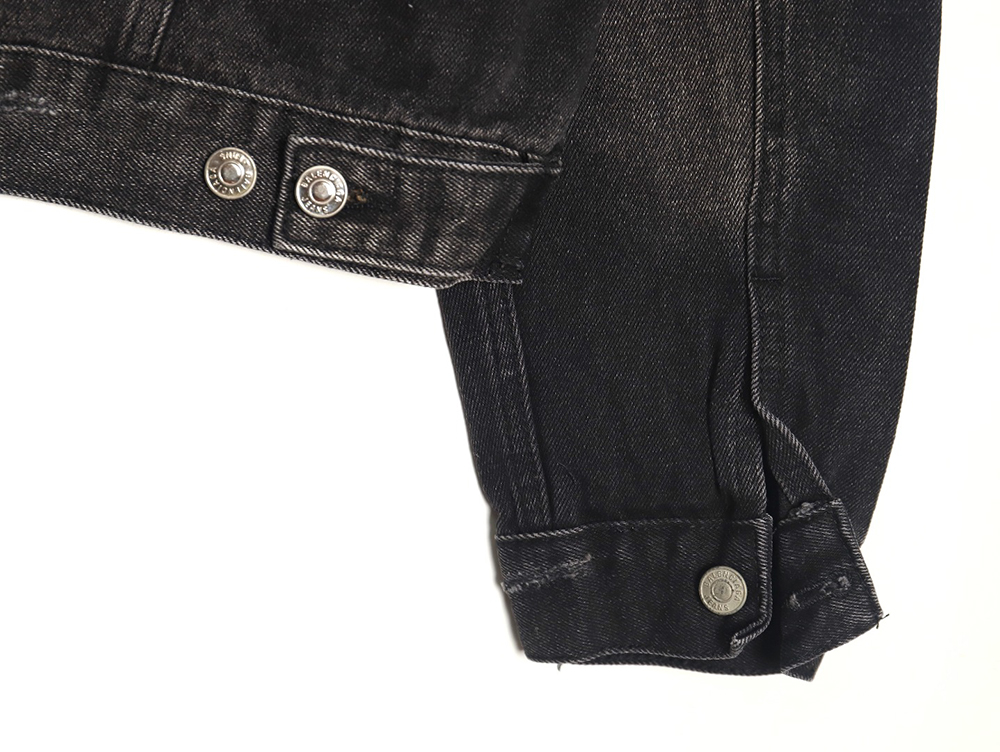 Balenciaga distressed lightning denim jacket