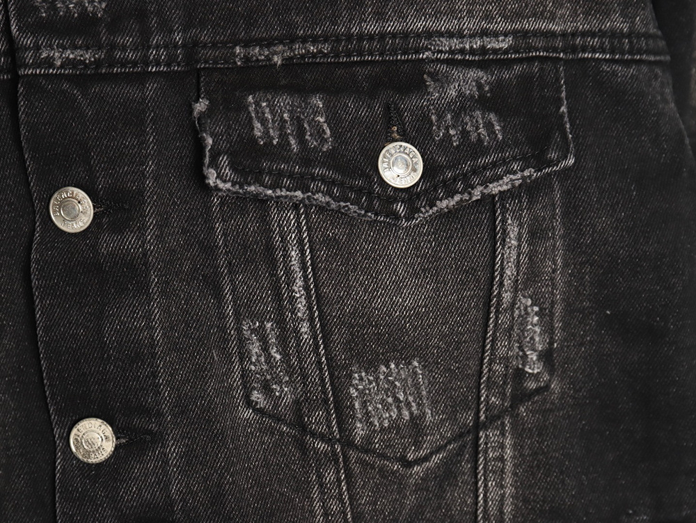 Balenciaga distressed lightning denim jacket