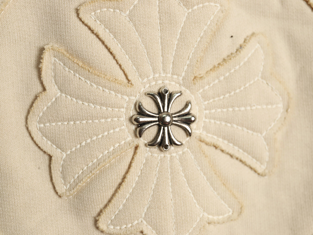 Chrome Hearts distressed burnout patch sweatshirt