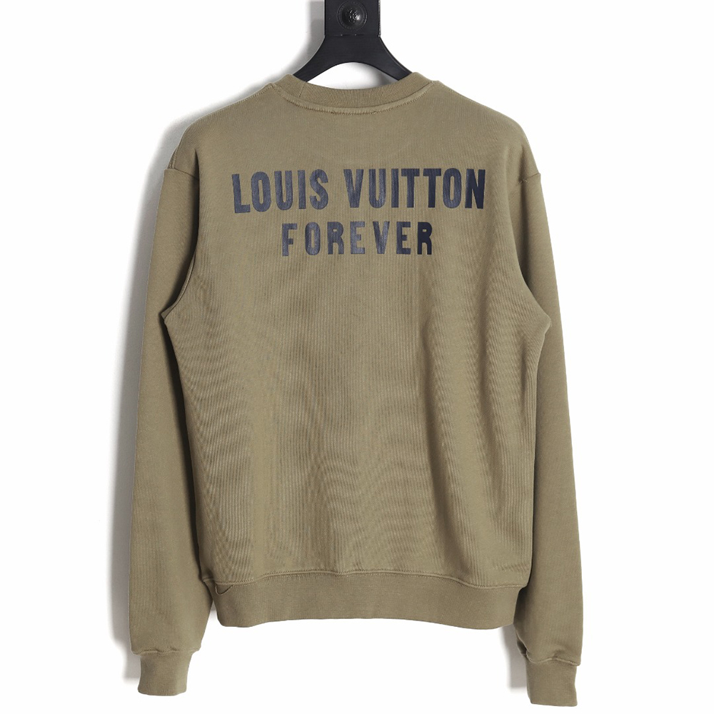 Louis Vuitton Fake Pocket Lettering Print Crew Neck Sweatshirt TSK1