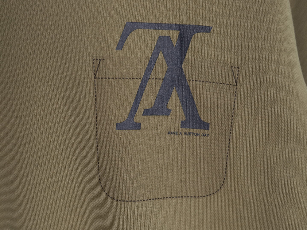 Louis Vuitton Fake Pocket Lettering Print Crew Neck Sweatshirt TSK1