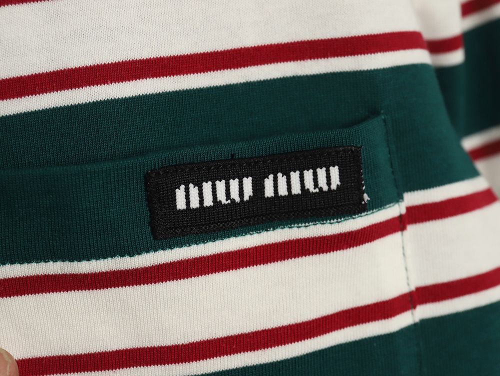 Miu Miu striped pocket long-sleeved T-shirt TSK1