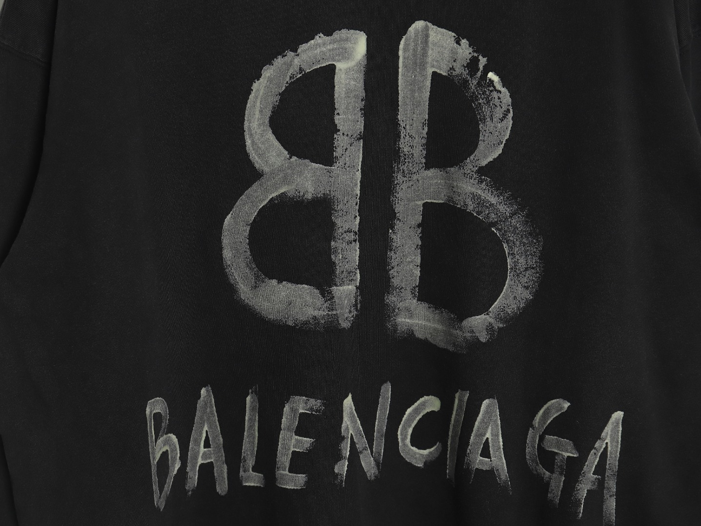 Balenciaga Hand-painted Luminous Print Crewneck Sweatshirt