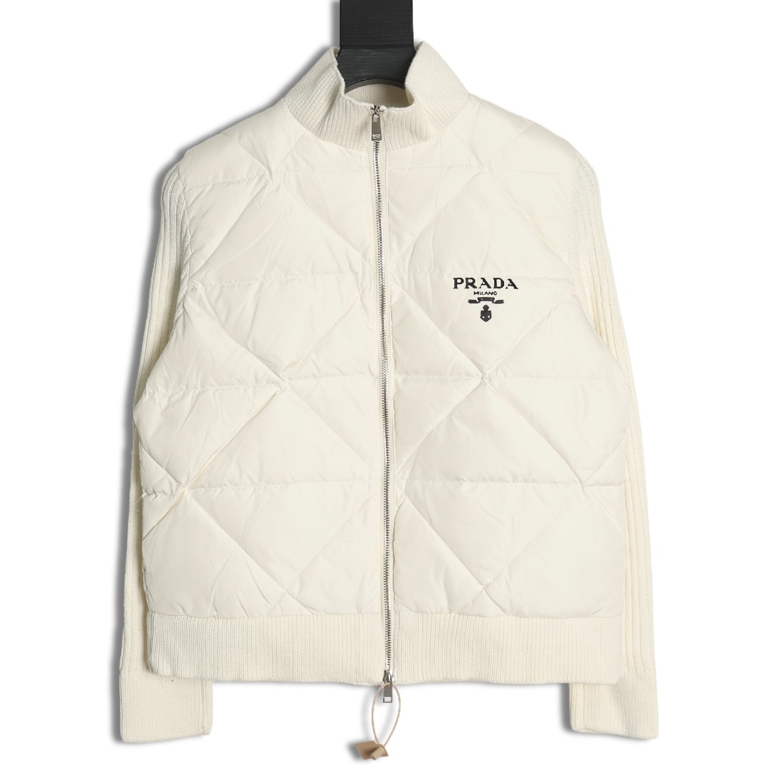 Prada diamond down patchwork jacket