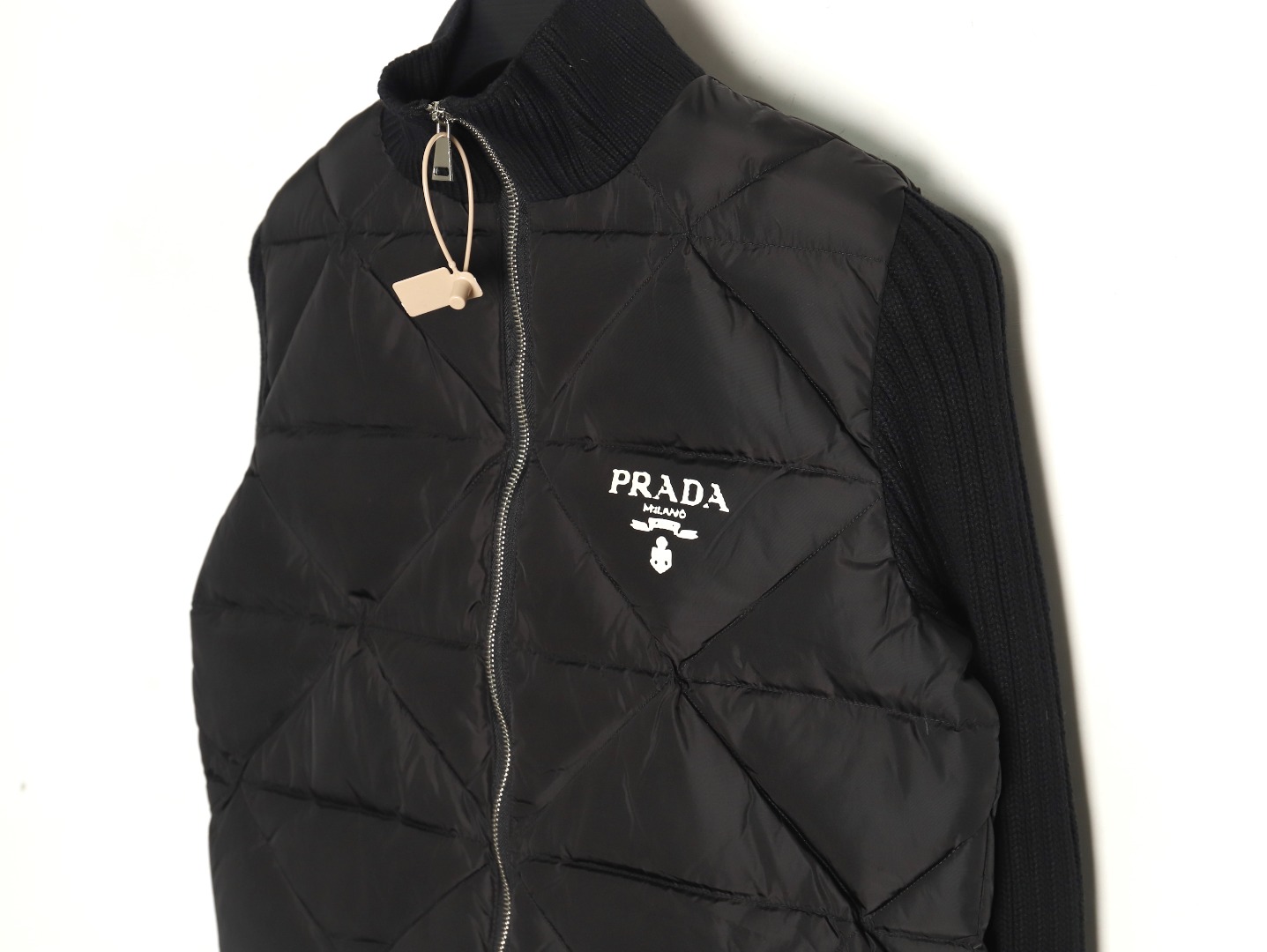 Prada diamond down patchwork jacket TSK1