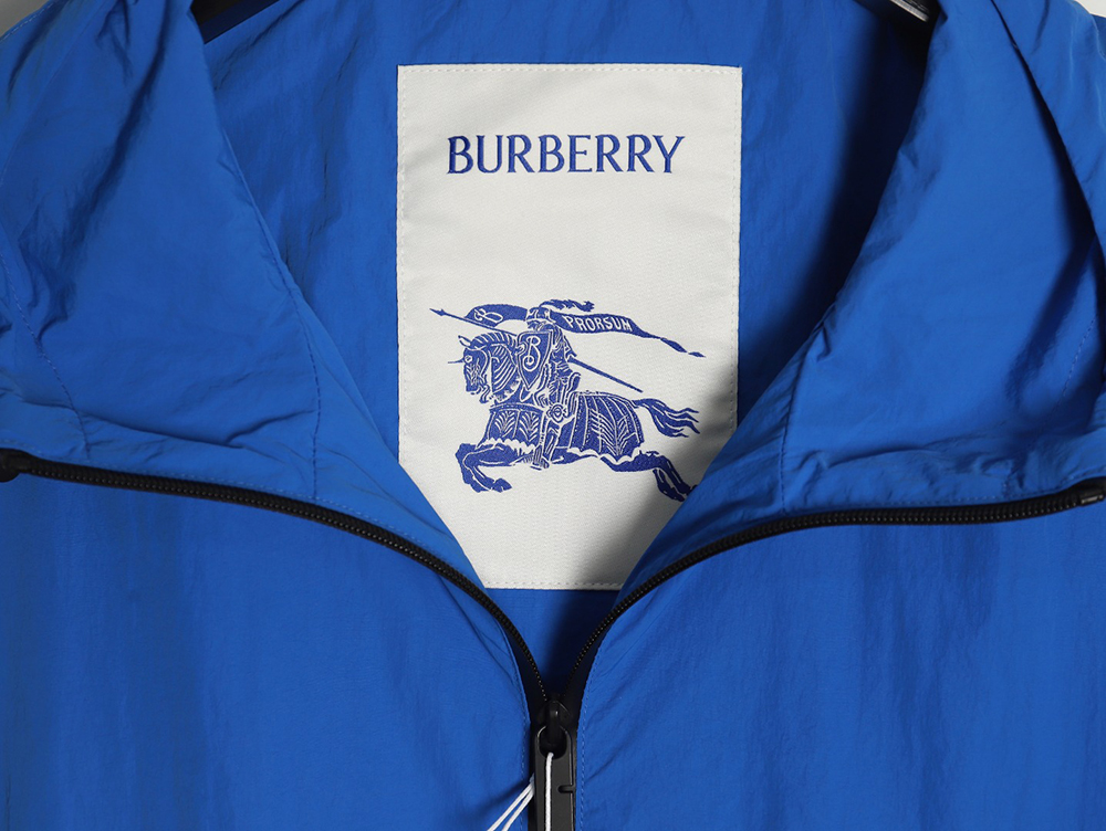 Burberry Warhorse Embroidered Thin Hooded Trench Jacket