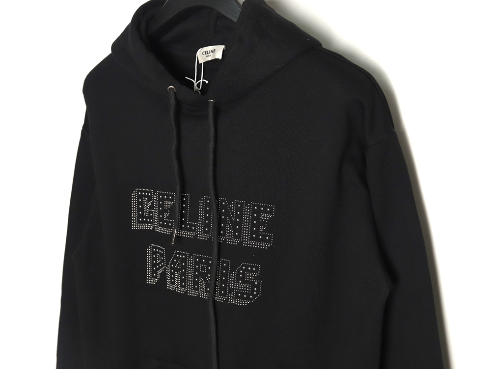 Celine Rivet Diamond Lettering Hoodie