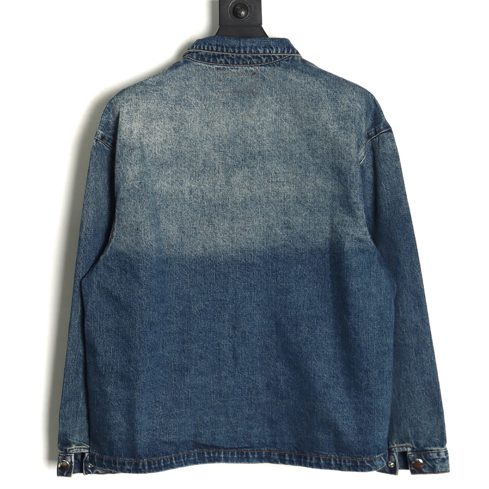 Prada pocket triangle logo denim shirt jacket