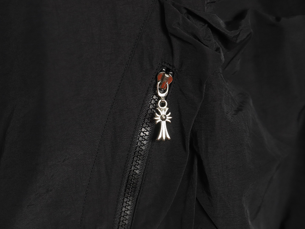 Chrome Hearts diagonal zip horseshoe print trench coat