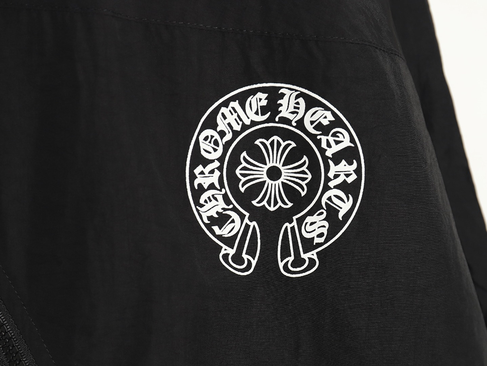 Chrome Hearts diagonal zip horseshoe print trench coat