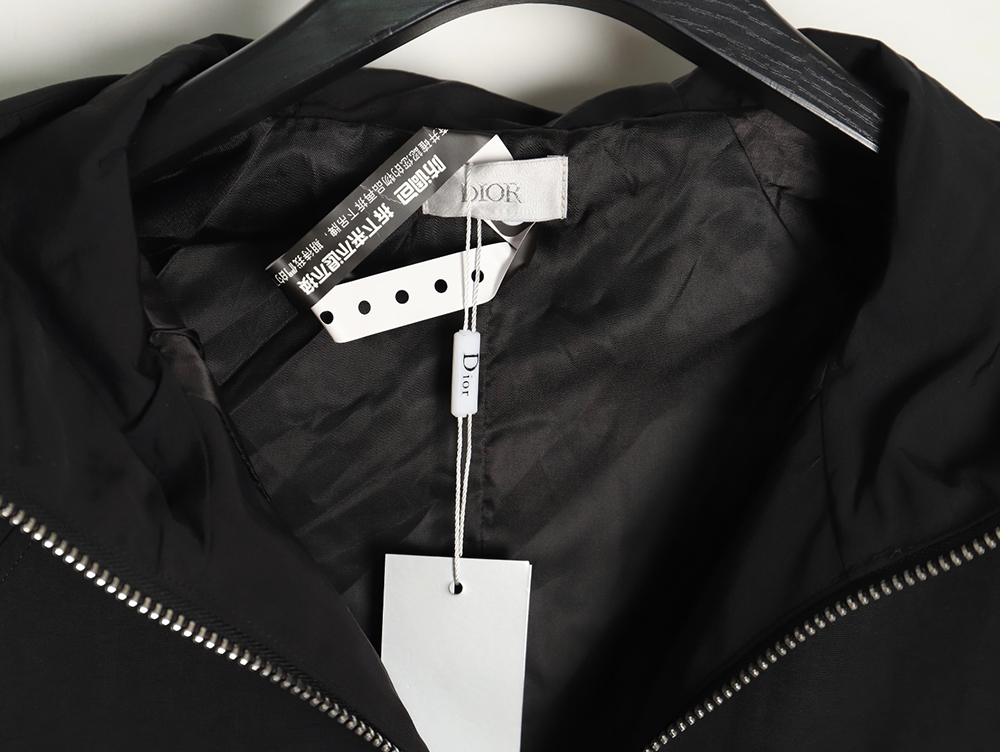 Dior letter embroidered hooded trench coat TSK1