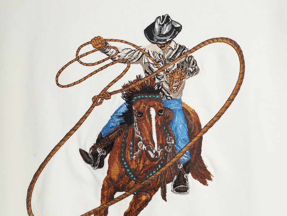 Louis Vuitton Western Denim Heavy Embroidery Crewneck Sweatshirt