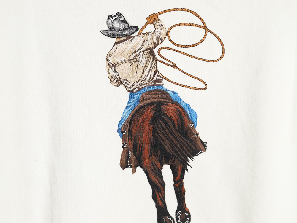 Louis Vuitton Western Denim Heavy Embroidery Crewneck Sweatshirt