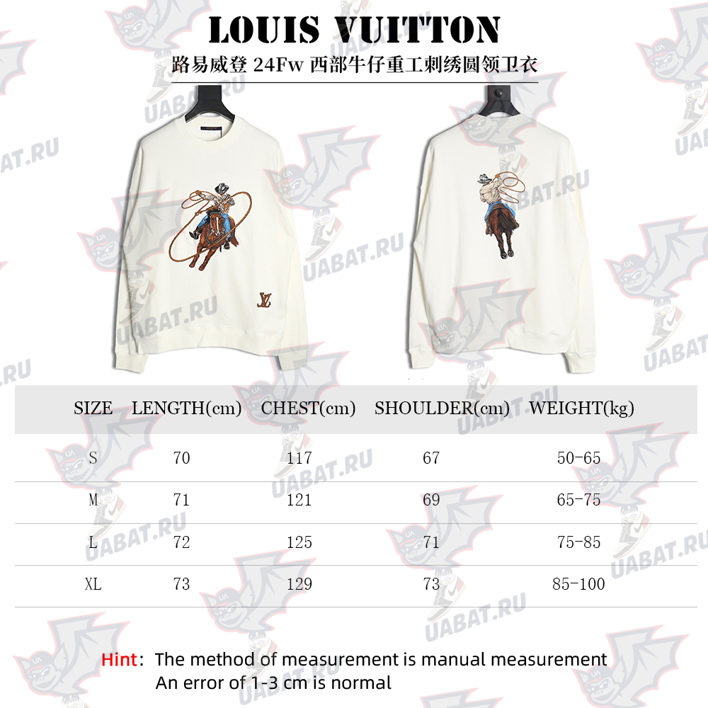 Louis Vuitton Western Denim Heavy Embroidery Crewneck Sweatshirt