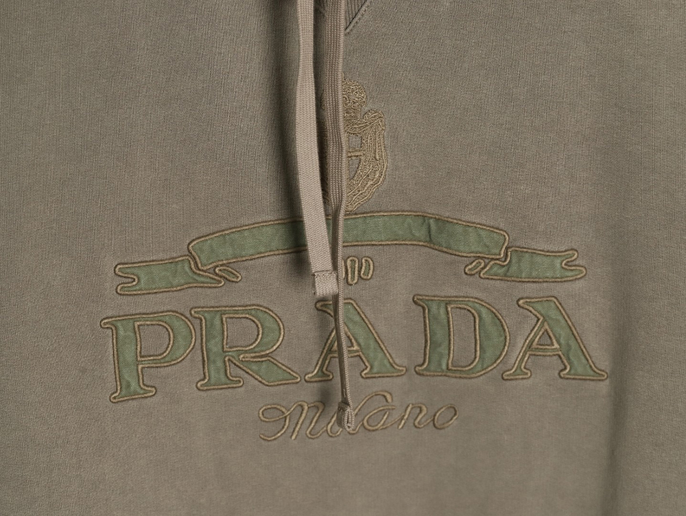 Prada embroidered logo washed hoodie