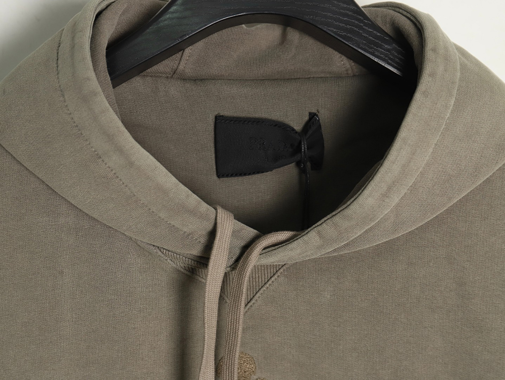 Prada embroidered logo washed hoodie