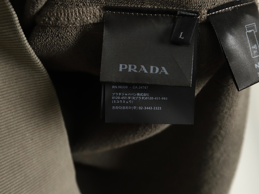 Prada embroidered logo washed hoodie