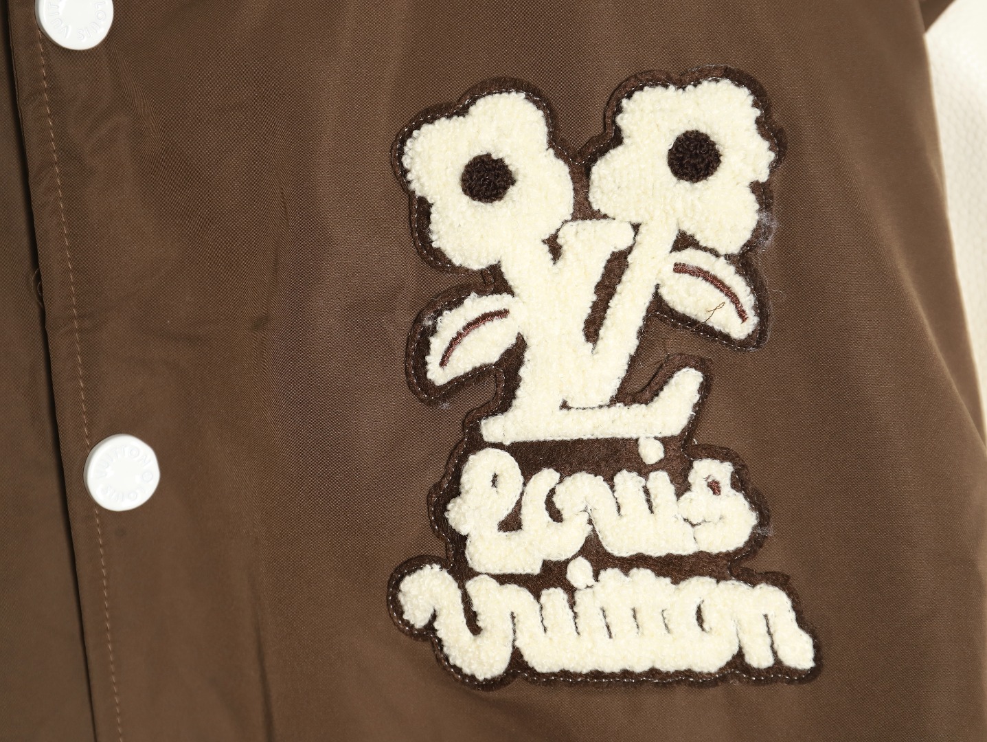 Louis Vuitton floral patch baseball jacket
