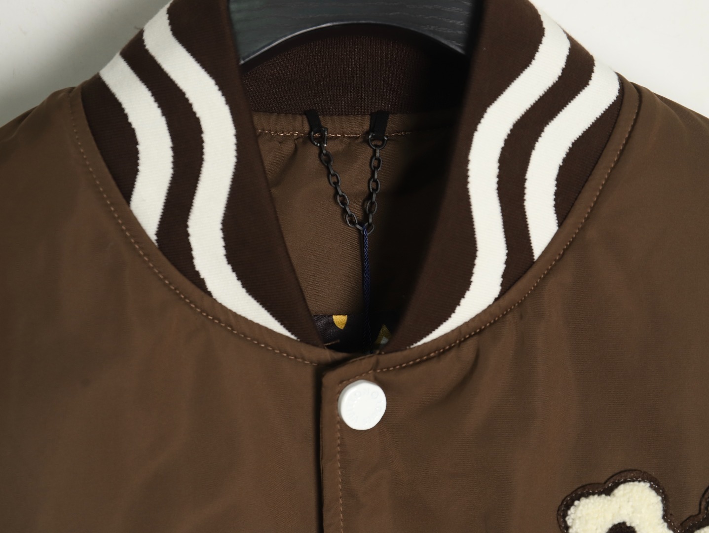 Louis Vuitton floral patch baseball jacket
