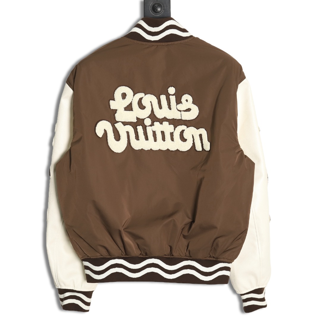 Louis Vuitton floral patch baseball jacket