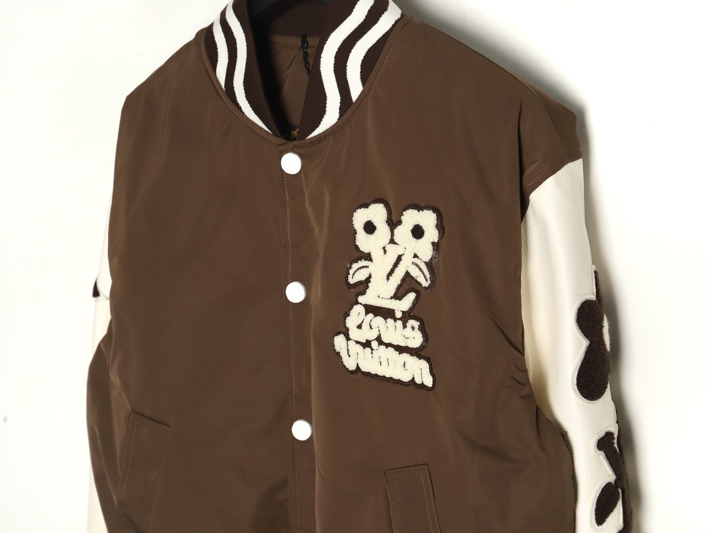 Louis Vuitton floral patch baseball jacket