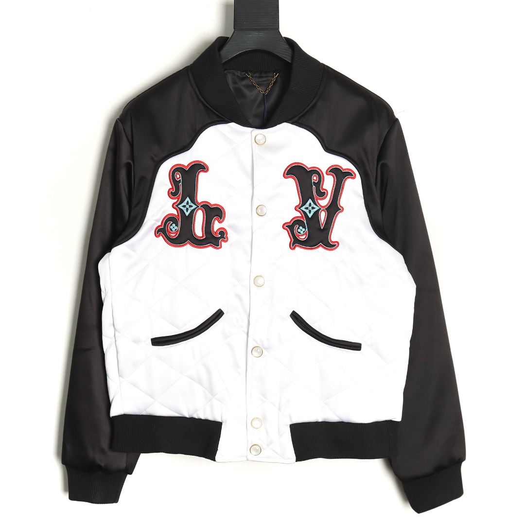 Louis Vuitton diamond check baseball jacket