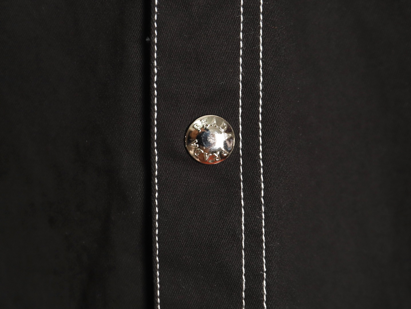 Prada triangle logo white line denim jacket