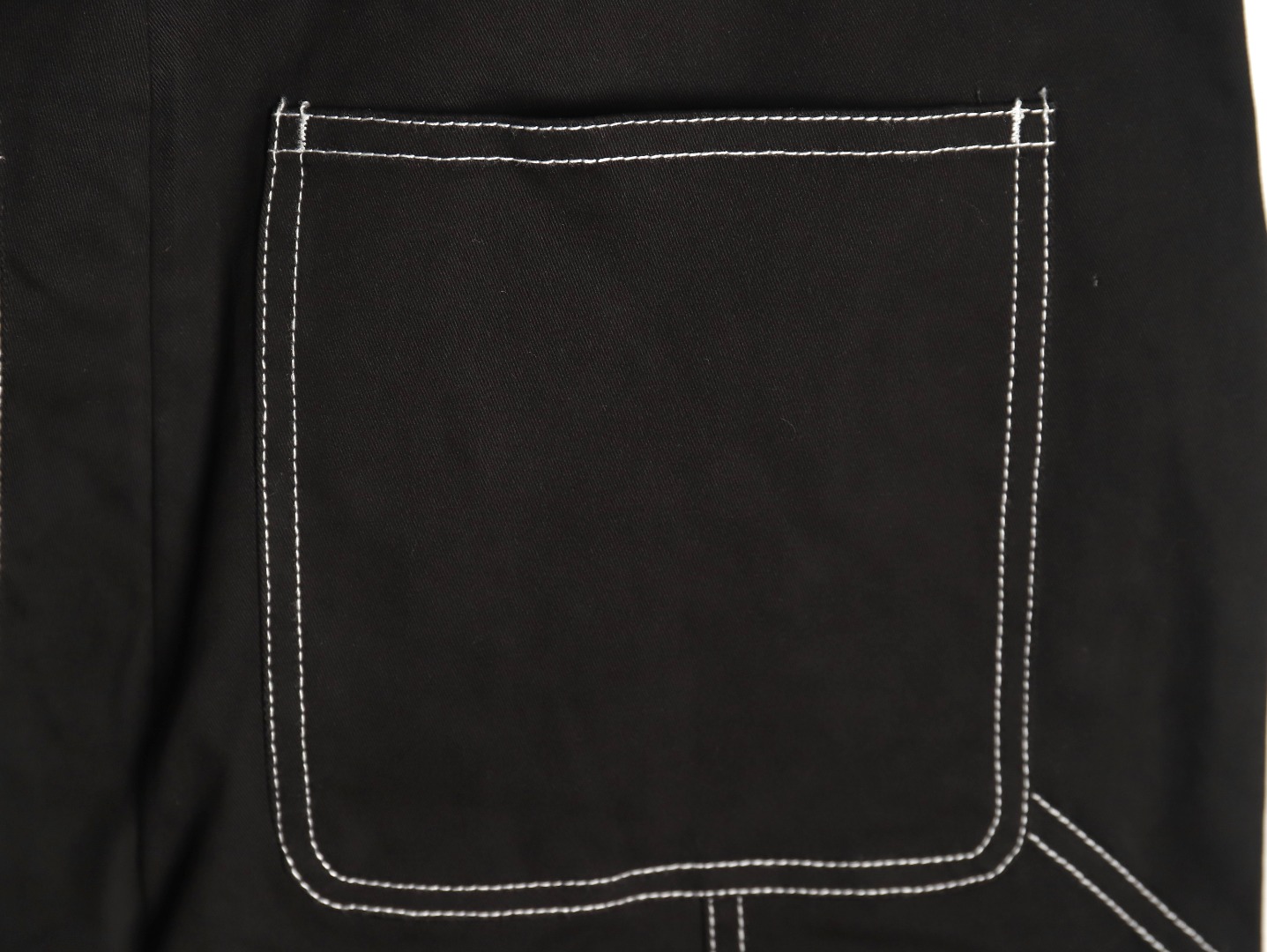 Prada triangle logo white line denim trousers