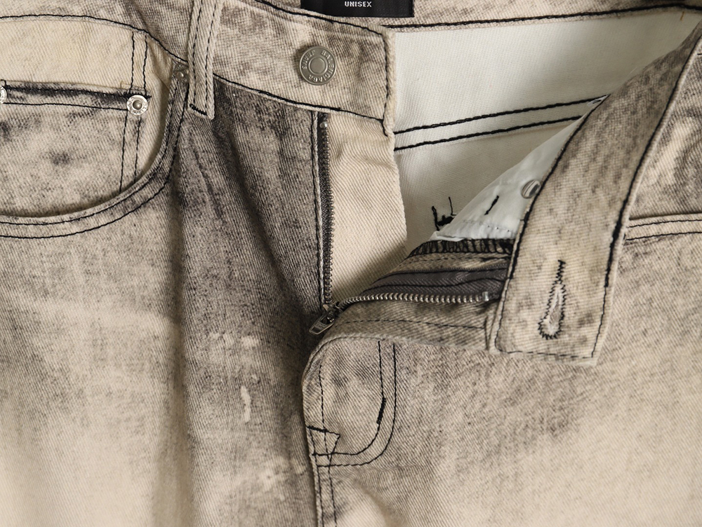 Balenciaga washed loose wide-leg jeans