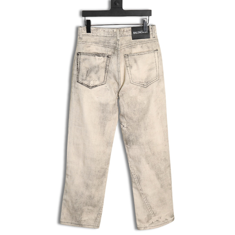 Balenciaga washed loose wide-leg jeans