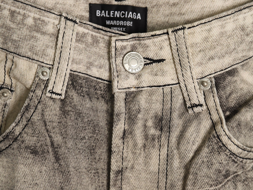 Balenciaga washed loose wide-leg jeans