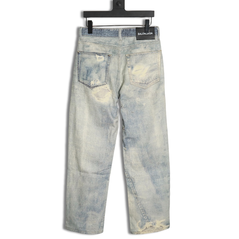 Balenciaga washed loose wide-leg jeans TSK1