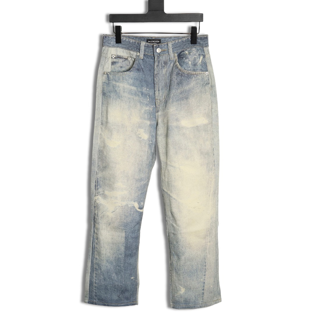Balenciaga washed loose wide-leg jeans TSK1
