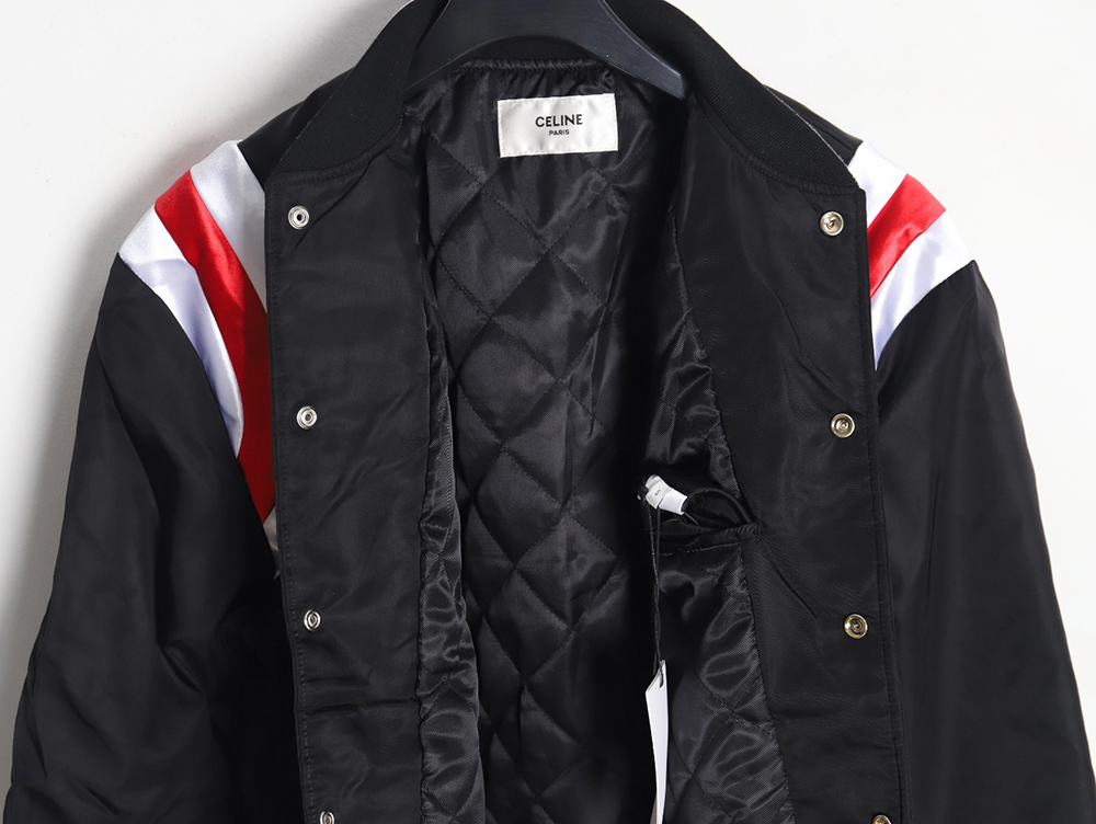 Celine patchwork sleeve bomber jacket baseball jacket coat