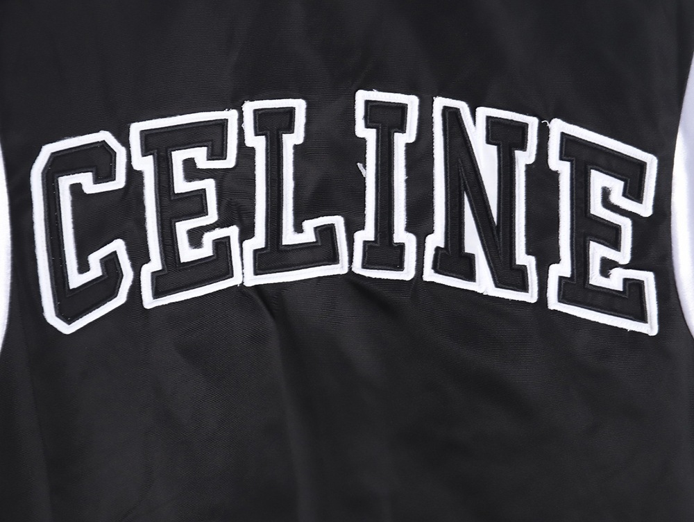Celine patchwork sleeve bomber jacket baseball jacket coat