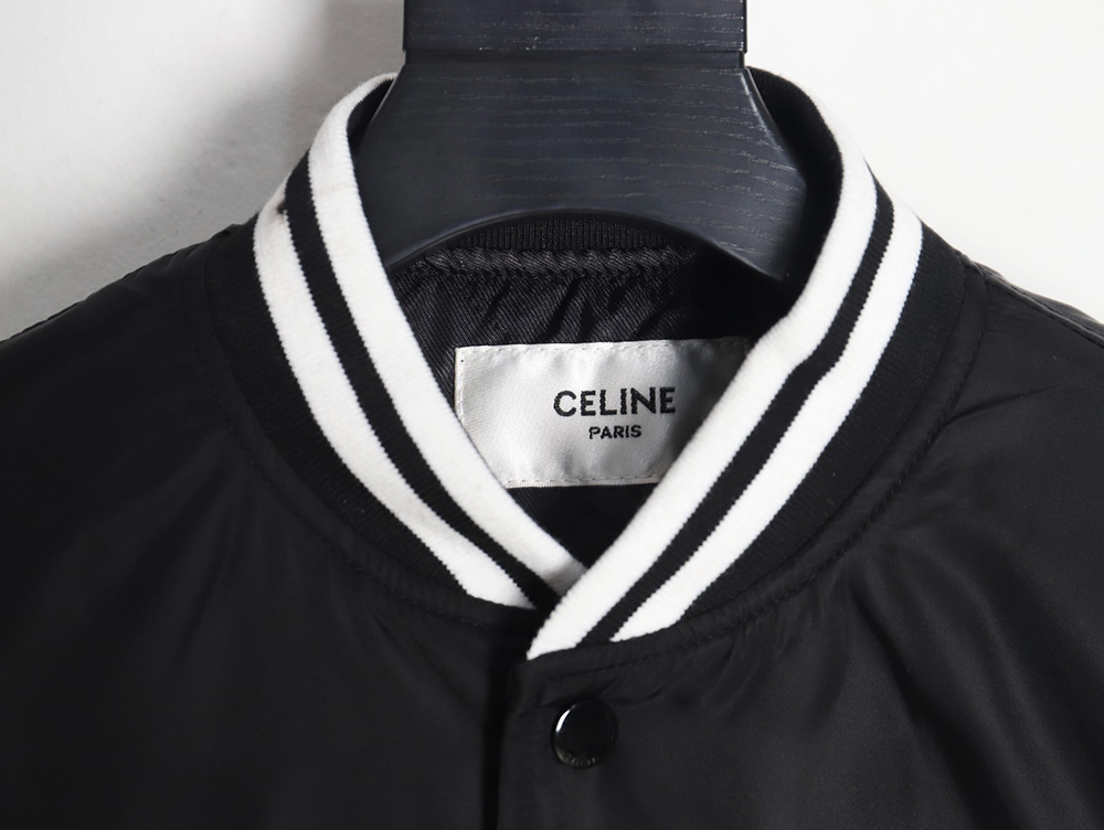 Celine patchwork sleeve bomber jacket baseball jacket coat