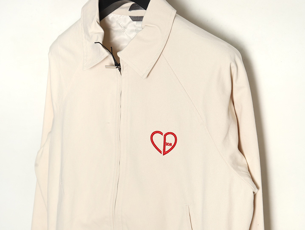 Dior embroidered heart cropped jacket