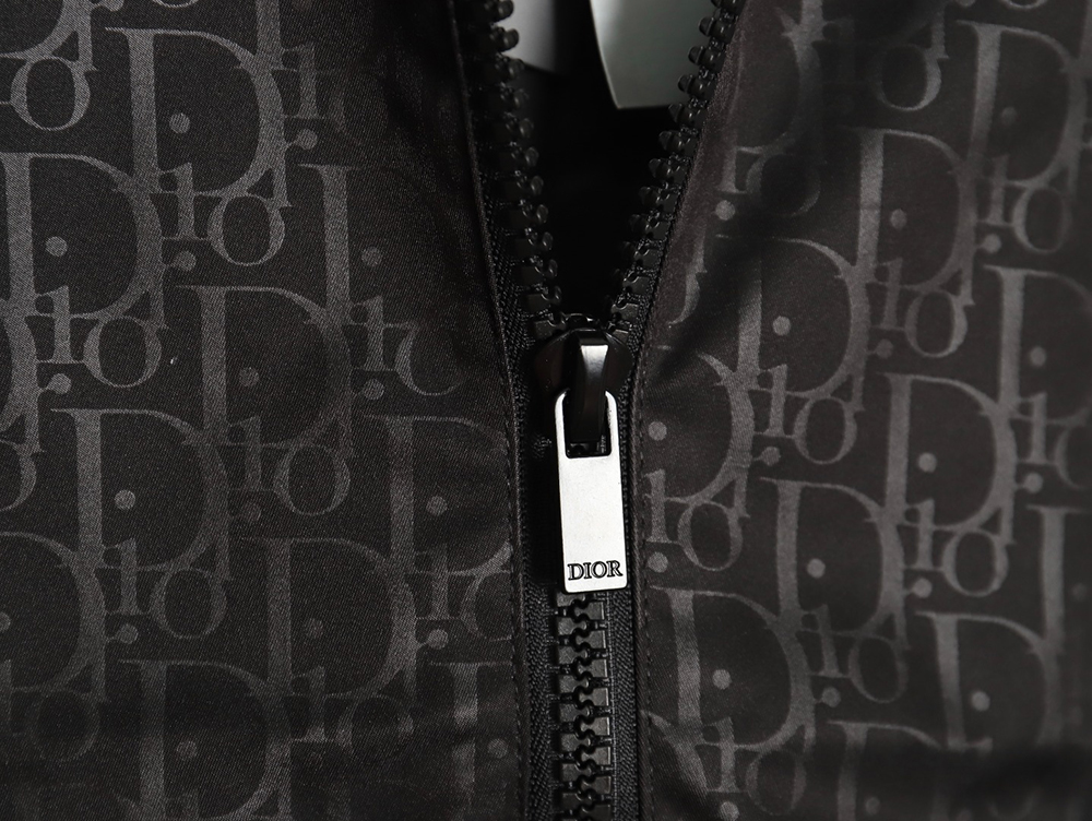 Dior all over printed woven zip-up hooded jacket