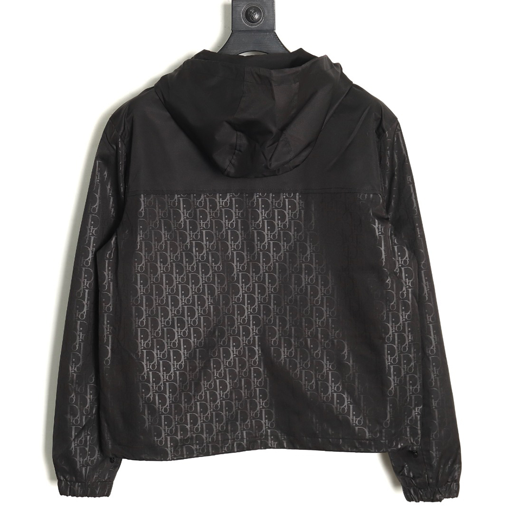 Dior all over printed woven zip-up hooded jacket