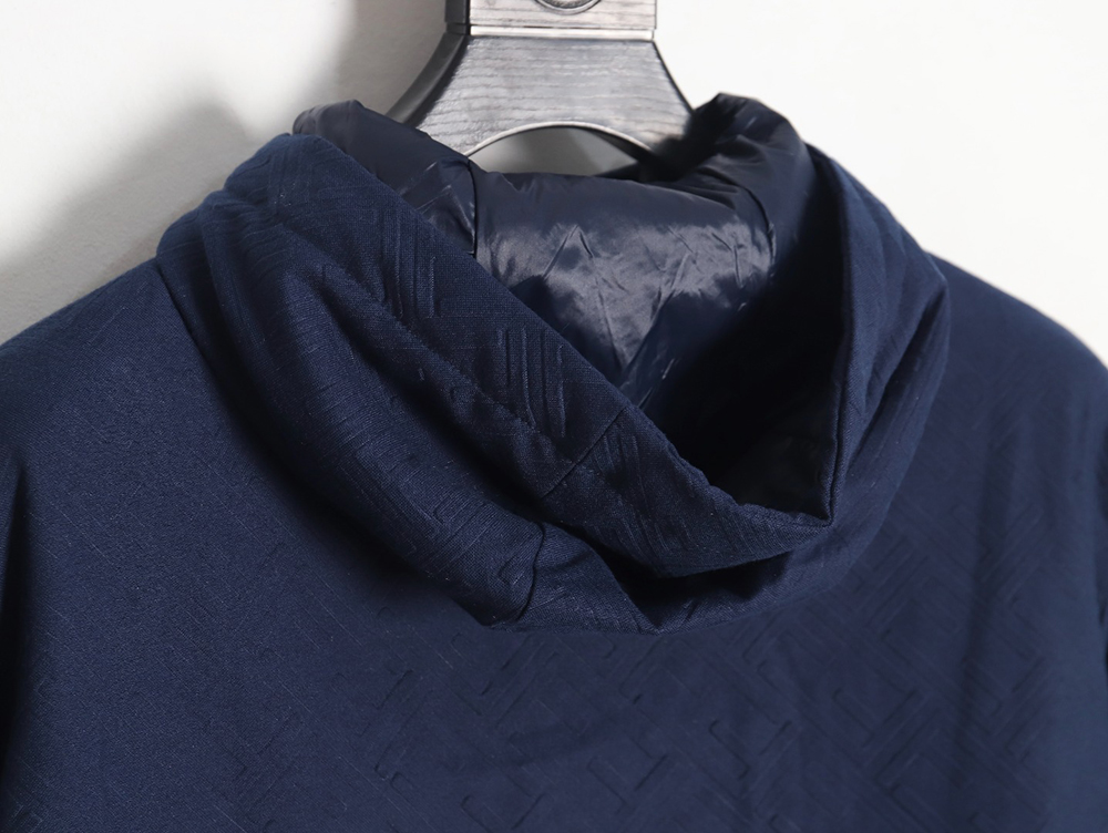 Fendi monogram pattern zipper hooded jacket