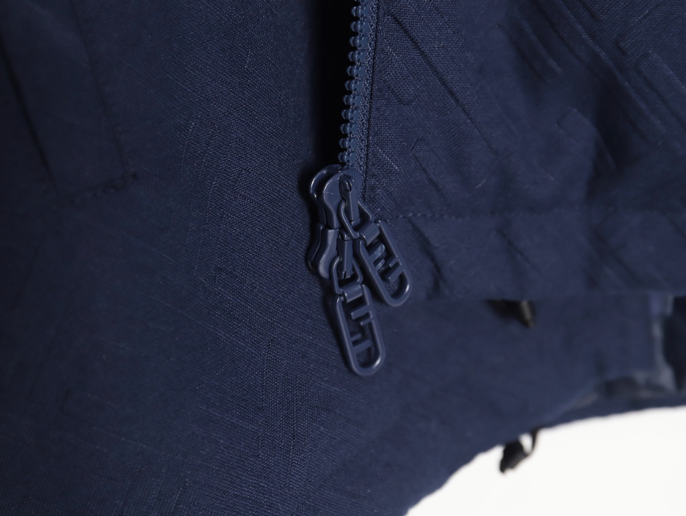 Fendi monogram pattern zipper hooded jacket