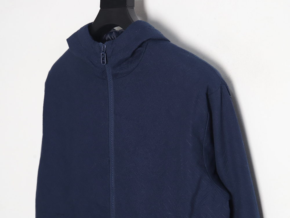Fendi monogram pattern zipper hooded jacket