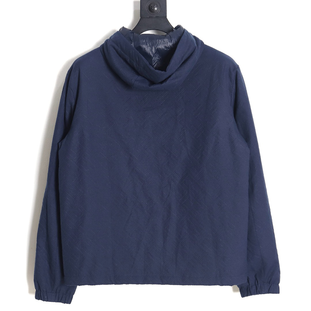 Fendi monogram pattern zipper hooded jacket