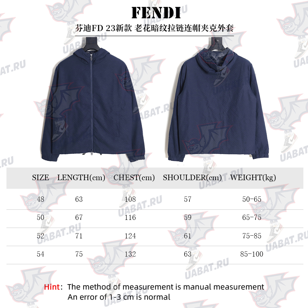 Fendi monogram pattern zipper hooded jacket