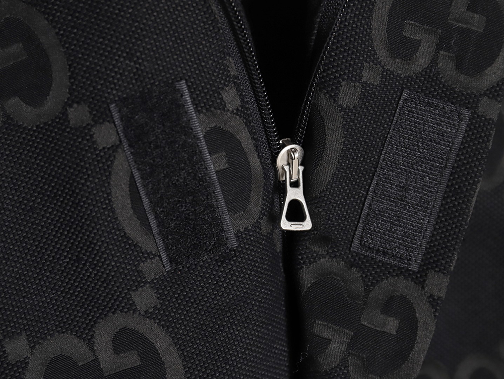 Gucci Double G full print canvas stand collar quilted jacket